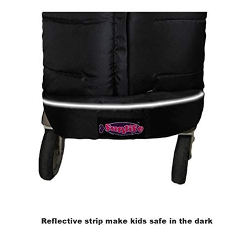 German Designed Universal Stroller Footmuff, 2 Way Zippers Style Easy for Baby in&Out, Length Extensible,Temperature Adjustable Footmuff Fits Baby Growth,Reflective Strips Around Bunting Bag — view 4
