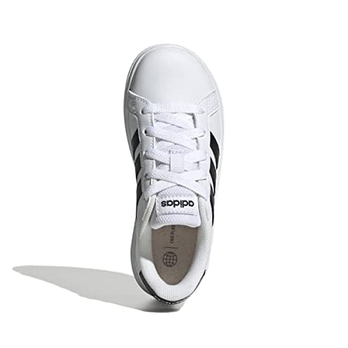 Adidas Unisex Kids Grand Court 2.0, White/Core Black/Core Black, 3/Little Kid