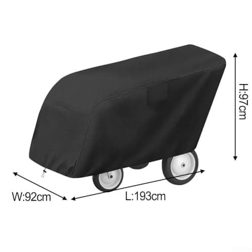 Floweringbeter Heavy Duty Waterproof Tarp Cover for 6 Passenger Outdoor Buggy, Made from 210D Oxford Cloth with Secure Zipper and Bottom Drawstring Lock