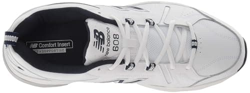 New Balance Men's 608 V5 Casual Comfort Cross Trainer, White/Navy, 9.5 — view 5