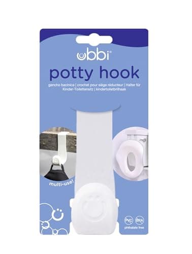 Ubbi Multi-Use Potty Training Hook, Hangs Over Toilet Tank or Door, White — view 5