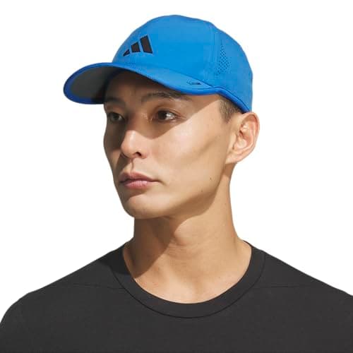 adidas Men's Superlite Hat – Lightweight Moisture-Wicking Cap for Workout and Training, Ray Blue/Black/3, OSFA — view 4