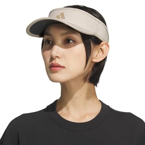 adidas Women's Superlite Visor – Lightweight Moisture-Wicking Running Tennis Hat, Crystal Linen Beige/Trace Khaki/3, OSFA — view 4