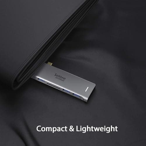 USB C Adapter for MacBook Pro/Air M1 M2 M3 2021 2020 2019 13" 15" 16", 6 in 1 USB-C Hub MacBook Pro Accessories with 3 USB 3.0 Ports,USB C to microSD/SD Card Reader and 100W Thunderbolt 3 PD Port — view 5