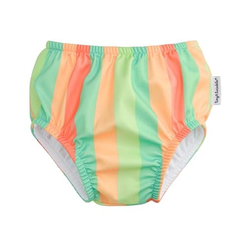 Tiny Twinkle Pull-Up Reusable Swim Diapers 2-Pack | Waterproof and UPF 50+ Sun Protection | Lightweight and Absorbent | Machine Washable(Sherbet Stripes,Strawberries,12-18M) — view 2