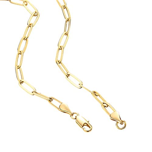 PAVOI Womens 14K Gold Plated ‚Äì Yellow Gold Paperclip Chain Adjustable Necklace — view 2