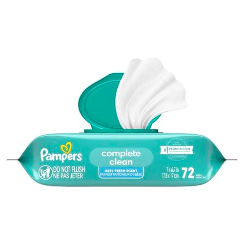 Pampers Baby Wipes, Complete Clean Baby Fresh Scented Wipe, Gently Cleans Head to Toe, 72 Total (1 Flip-Top Packs) — view 5