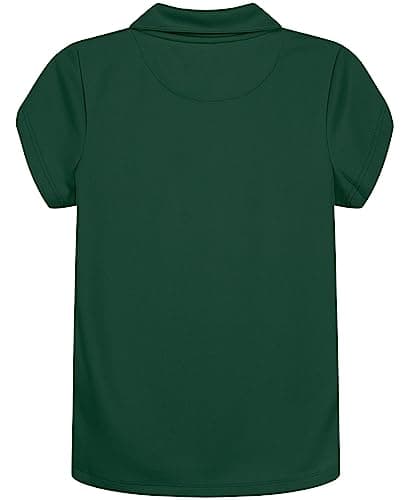 Nautica girls School Uniform Short Sleeve Performance Polo Shirt, Forest Green, 8 10 US