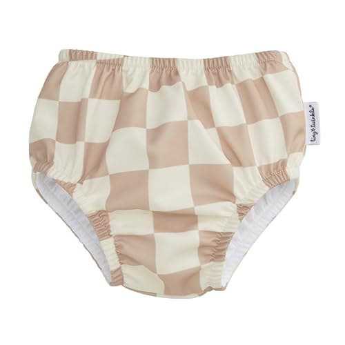 Tiny Twinkle Pull-Up Reusable Swim Diapers 2-Pack | Waterproof and UPF 50+ Sun Protection | Lightweight and Absorbent | Machine Washable(Pink,Beige Checkers,12-18M) — view 2