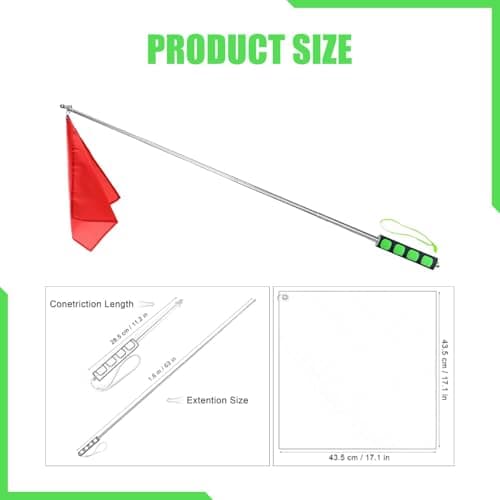 Fenteer Horse Training Flag,Equestrian Flag,Horsemanship Supplies Retractable Flagpole Horse Training Equipment for Riding Activities, Green Handle
