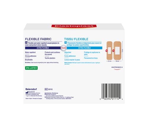 Elastoplast Flexible Fabric Bandages, Value Pack | 80 Strips, beige | Extra Flexible | Adapts to all your movements | Strong Adhesion | Breathable Material | Water-repellent | Bacteria Shield