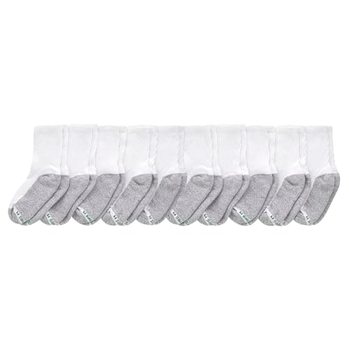 Hanes Boys' Uniform Crew Socks, Moisture-Wicking Socks, Cushioned Foot Bottoms, 10-Pairs
