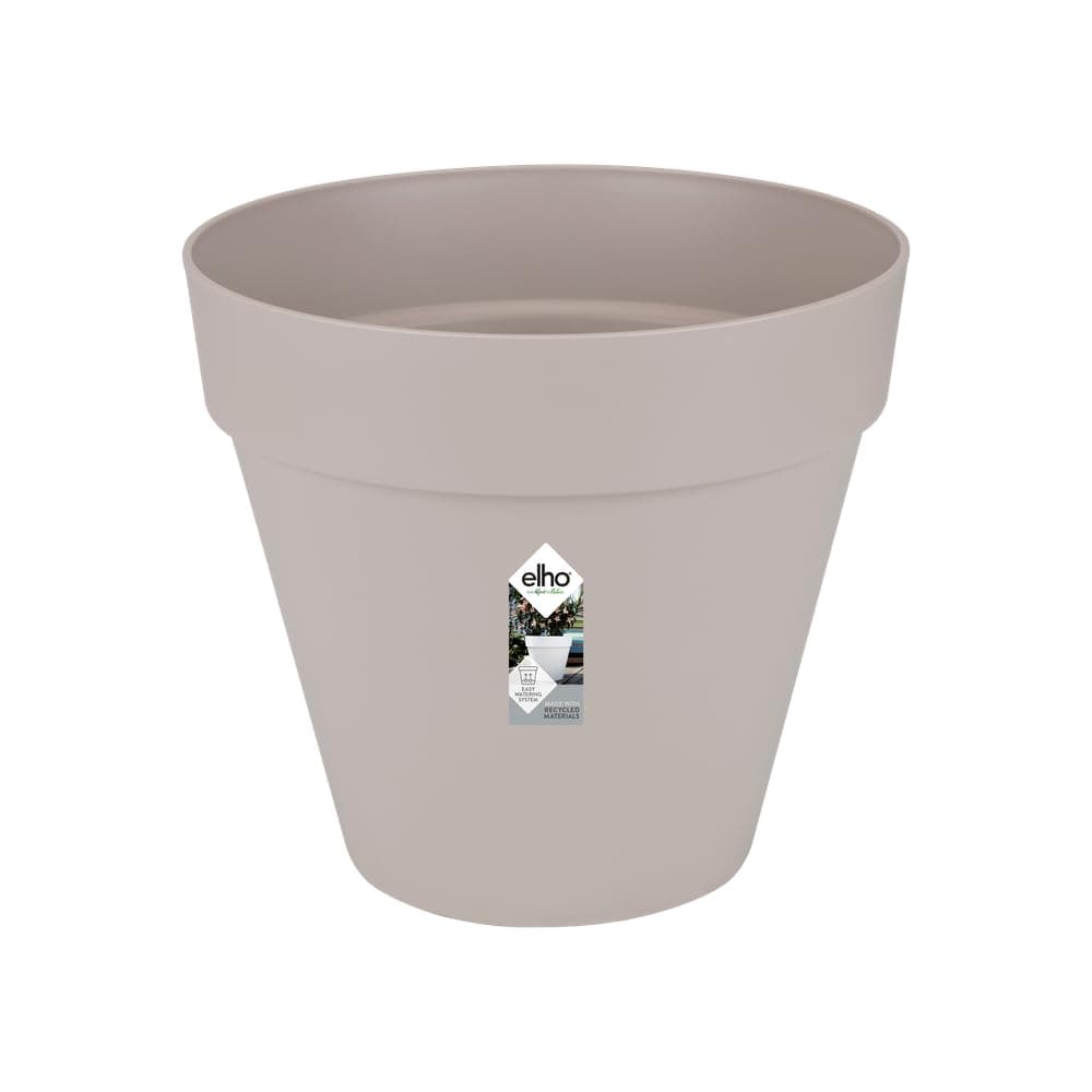 Elho Loft Urban Round 40 - Macetero por Exterior - 100% Plástico Reciclado - Ø 38.5 x H 35.3 cm - Gris/Warm Grey