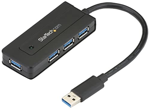 StarTech.com 4 Port USB 3.0 Hub SuperSpeed 5Gbps with Fast Charge Portable USB 3.1 Gen 1 Type-A Laptop/Desktop Hub - USB Bus Power or Self Powered for High Performance Mini/Compact (ST4300MINI), Black — view 3
