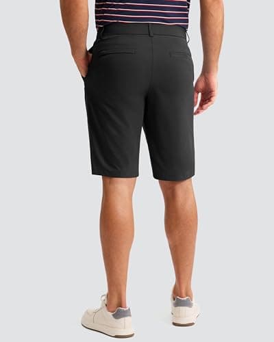 G Gradual Golf Shorts Men 11 Inch Inseam Long with 5 Pockets Lightweight Knee Length Stretch Short for Casual Dress Work (Black, L11, W36)