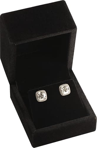 LAODA Black Color Luxury Velvet Stud Earring Box Multiple Use Necklace Pendant Earring Jewelry Gift Storage Holder Box(Jewelry not Included) — view 3