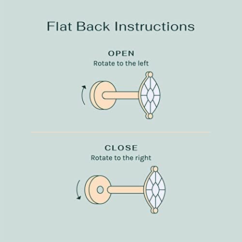 PAVOI 14K Yellow Gold Plated Solid 925 Sterling Silver Post Cubic Zirconia Flat Back Earrings for Women | Marquise Cartilage Earring | Helix Piercing Jewelry | Small Stud Earrings — view 2
