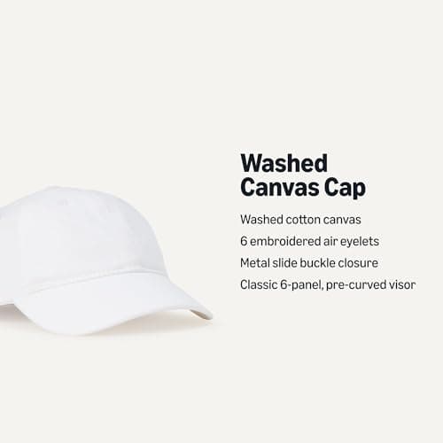 Amazon Essentials Unisex Kids' Washed Cotton Baseball Cap, Adjustable Strap, Breathable, White, Medium-Large