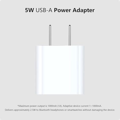 5W USB Chrager Block for Apple Watch 11/10/9/8/7/6/5/iWatch/iPhone 11/XS/XR/X/SE Series, 5V 1A Single Port USB-A Plug Travel Charging Box Cube Adapter Plug for Phone (Galaxy,Moto,LG), Kindle, 1Pack