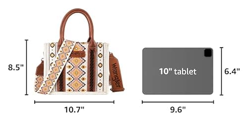 Wrangler Purse for Women Boho Aztec Tote Bag Hobo Shoulder Top Handle Handbags with Wide Guitar Strap Fall Collection Gift XY6 WG2202-8120SCF — view 2