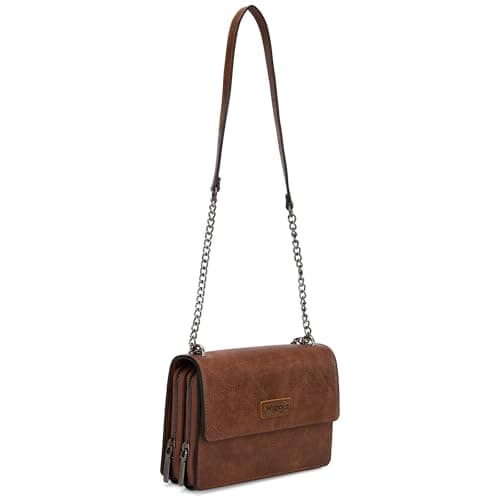 Wrangler Flap CrossBody Bag for Women Small Clutch Wallet Purse Trendy Shoulder Bag with Chain Strap Brown Gift WG149-236DBR — view 5