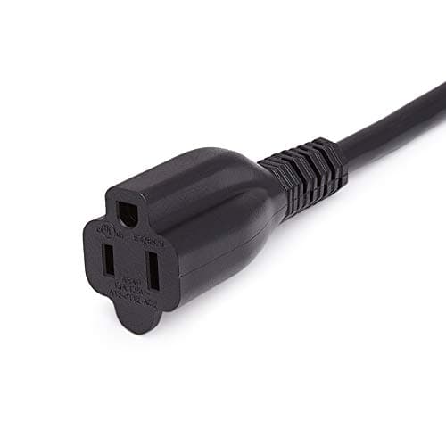 Amazon Basics Extension Cord, 3 Prong Outlet Extender, Indoor Power Extension Cable, 13 Amps, 125V, 3 Ft, Black — view 2