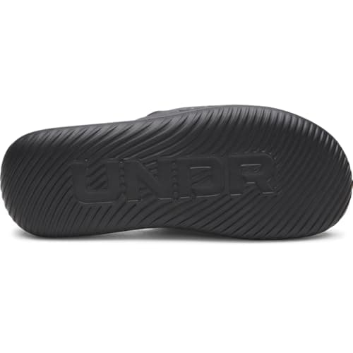 Under Armour Men's Ignite Pro 8 Fixed Band Slides, (004) Black/Black/White, 12, US — view 2