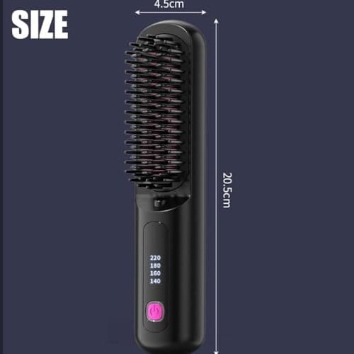Brosse Chauffante Pour Cheveux Courts, Brush for Short Hair - The Short Hair, with Lcd Temperature Display, Fast Heating Cordless Mini Hair Brushs, for Travel (Purple)