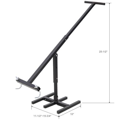 CWKISS Manual Trash Compactor Tool – Heavy Duty Steel Waste Bin Press with 35" Long Handle, Touchless Garbage Compressor for 32–170 Gallon Cans – for Home, Office, Garden, Restaurant Use – Black — view 2