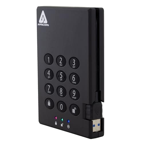 Apricorn 1TB Aegis Padlock USB 3.0 256-bit AES XTS Hardware Encrypted Portable External Hard Drive (A25-3PL256-1000) — view 2