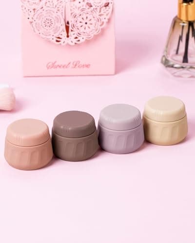 Mrsdry Travel Containers for Toiletries, TSA Approved Travel Size Toiletries 4 Pack, Refillable Containers, With Clear Bag, Leak Proof Silicone Jars, Essentials Creams Jars Carrying Small Items — view 3