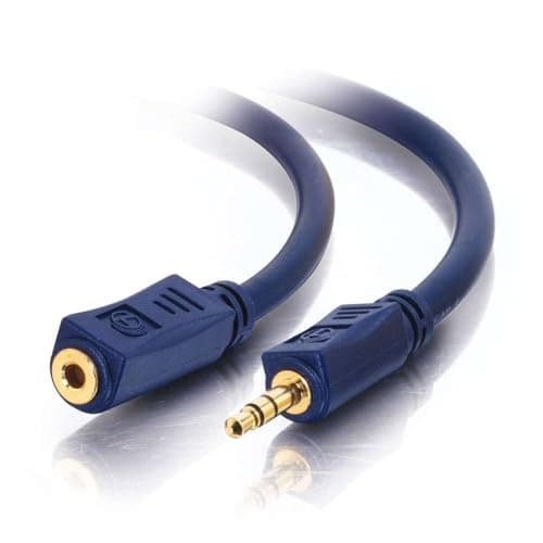 Legrand - C2G 3.5MM Stereo Audio Cables, 3.5MM Male to Female Cord, Blue Audio Cable with in-Wall, CMG-Rated Jacket, 6 Foot 3.5MM Audio Cable, 1 Count, C2G 40608