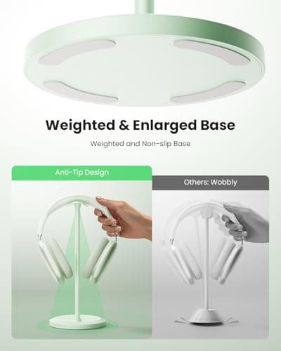 Tiiletzote Headphone Stand, Desktop Headset Holder, Green — view 3