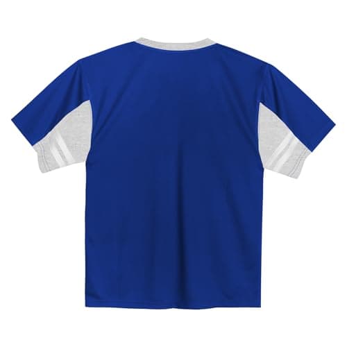 MLB Kids Youth Boys 4-18 Officially Licensed Team Color Primary Logo Baseball Fashion Top V-Neck Jersey, Toronto Blue Jays - Blue, 6-7