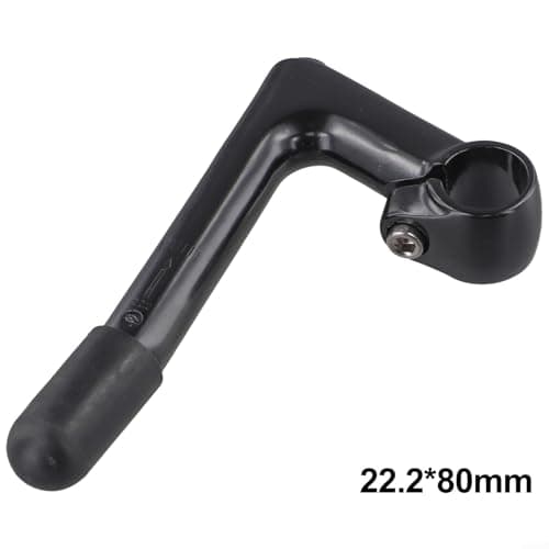 Gooseneck for Bike Stem for 22.2 mm Fork – Aluminum Alloy, -17° Angle, 80 mm Extension & 150 mm Center Pole Length, Compatible with 25.4 mm Handle(Black)