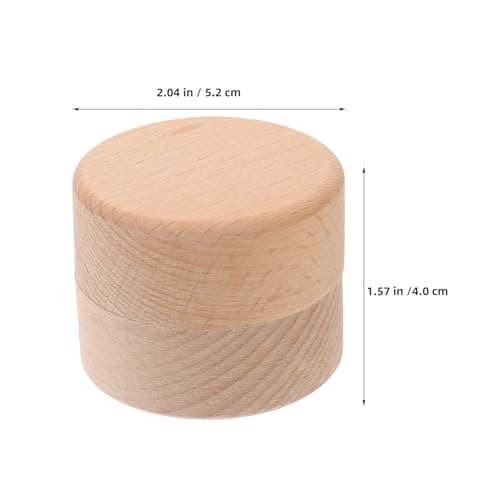 STOBAZA 4pcs Small round Wooden Keepsake Boxes for Teeth and Jewelry Storage, Solid Beech Wood Trinket Cases