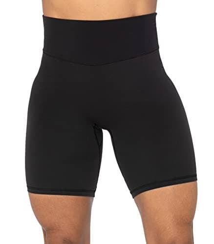Sunzel High Waist Biker Shorts for Women No Front Seam Soft Yoga Workout Gym Bike Shorts Tummy Control Squat Proof Black