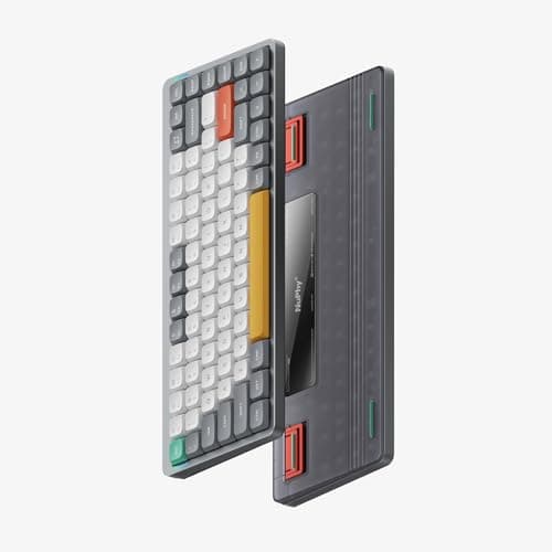 nuphy Air75 V2 Portable 75% Mechanical Keyboard,Wireless Keyboard,Supports Bluetooth/2.4G/USB-C RGB Bluetooth Keyboards,Compatible with Windows/Mac OS/Linux Systems-Grey Gateron Wisteria Switch