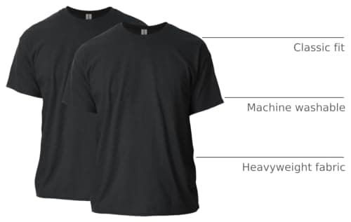 Gildan Adult Ultra Cotton T-Shirt, Style G2000, Multipack, Black (2-Pack), Large — view 3