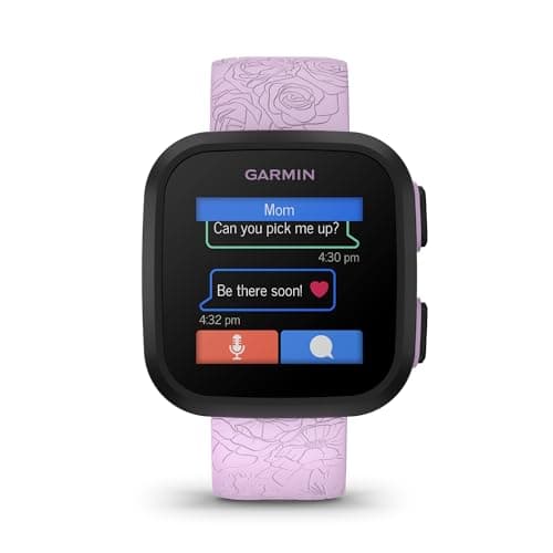Garmin Bounce™, Kids Smartwatch, Two-Way Text and Voice Messaging, Location Tracking, Lilac Floral