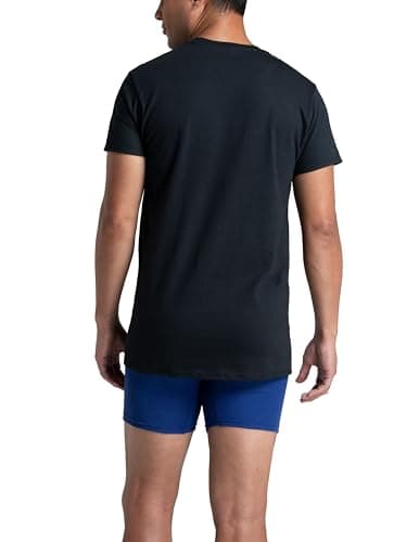 Fruit of the Loom Men's Undershirts, Moisture Wicking & Tag Free, Short Sleeve Crew T-Shirts, Black/Grey - 3 Pack, Large — view 3