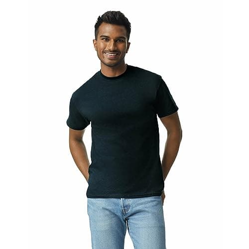 Gildan Adult Ultra Cotton T-Shirt, Style G2000, Multipack, Black (2-Pack), Large