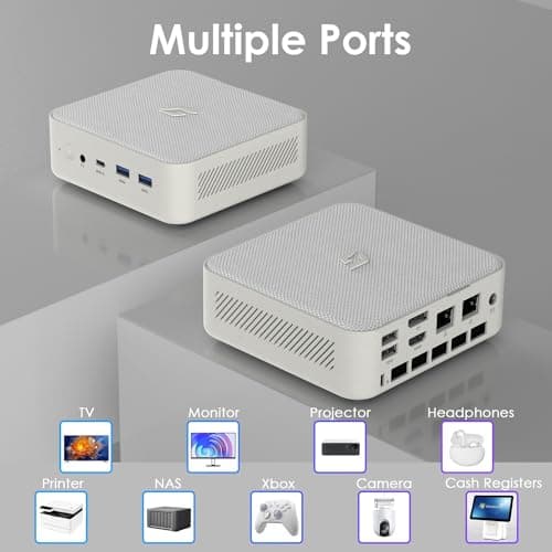 CyberGeek High-Performance Mini PC AMD Ryzen 7 5700U up to 4.3 GHz, Small Computer 16GB DDR4 RAM 512GB PCIe SSD, Mini Desktop PC Supports 4K Triple Display/WiFi/BT5.0/HDMI+DP/VESA Gaming/Office/Home — view 5
