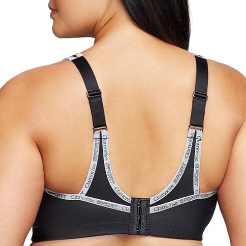 Glamorise Women's No-Bounce Camisole Sports Bra Wirefree #1066, Black, 36DD