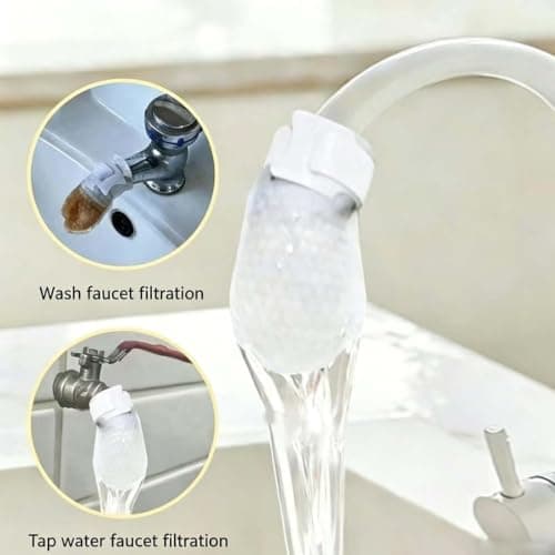 100pcs Faucet Filter Bag for Filtering tap Water, 2026 New Faucet Filter Cotton Bag, High-Density Non-Woven Faucet Filter Bag, Easy to Replace Cotton Filter Bag for Faucet, Kitchen Sink