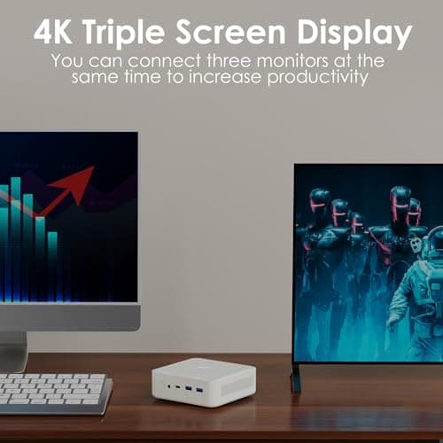 CyberGeek High-Performance Mini PC AMD Ryzen 7 5700U up to 4.3 GHz, Small Computer 16GB DDR4 RAM 512GB PCIe SSD, Mini Desktop PC Supports 4K Triple Display/WiFi/BT5.0/HDMI+DP/VESA Gaming/Office/Home — view 2