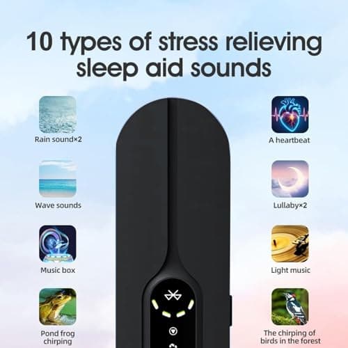 STEHEALTH Under-Pillow Speaker for Sleeping - Mini Portable Wireless Bluetooth Bone Conduction, with White Noise & Timer | Supports TF Card, Suitable for Side Sleepers and Sleep Difficulties (Black)