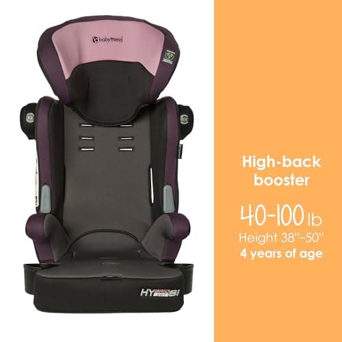 Baby Trend Hybrid SI 3-in-1 Combination Booster Seat, Dash Orchid – Side-Impact Protection, 3-Stage Growth Design, Adjustable Headrest, Cushioned Comfort — view 4