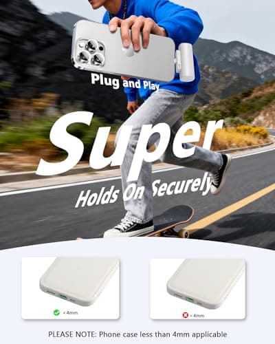 Miady 2-Pack Mini Portable Charger Built-in Connector Compact Battery Pack — view 2