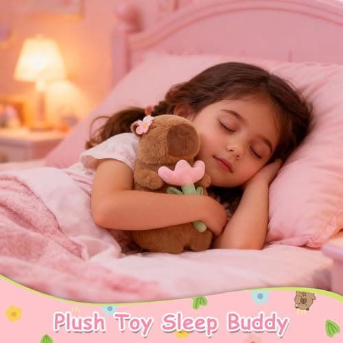 redaica Flower Capybara Plush, Cute Capibara Plushies Toy, Kawaii Soft Graduation Stuffed Animals, Plush Toy for Mom, Birthday Favors, Classroom Prizes Girls for Girls Kids Adults (9in) — view 2